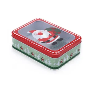Custom Rectangular Tinplate Cookie and Snack Food Gift Tin Container