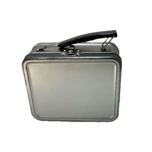 Custom Rectangular Tinplate Lunch Tin Box with Handle Vintage Design Recyclable Jewelry Storage