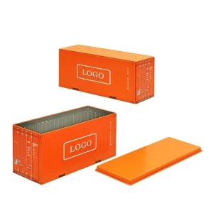 Custom Recyclable Container Shaped Tin Can OEM Novelty Metal Tinplate Box Shipping Container Style for Gift Packaging Storage