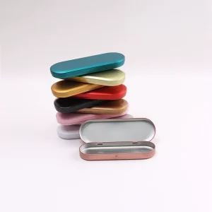 Custom Recyclable Metal Tin Storage Case for Makeup Brushes, Nail Clippers, and Accessories, Colorful Mini Hinged Design