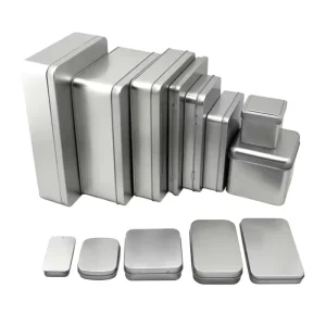 Custom Recyclable Tinplate Cookie Tin Box Stepped Lid Food Grade Metal Storage Embossed Logo Gift Packaging Model T 288