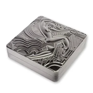 Custom Recycled Material White Square Metal Food-Grade Tinplate Gift Box with Glossy Lamination