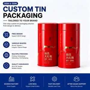 Custom Red 100ml Airtight Metal Tea Tin Box for Food and Beverage Storage