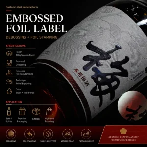 Custom Red Wine Labels Debossed Embossed Hot-Foil Finish Watermark Paper Self-Adhesive Labels