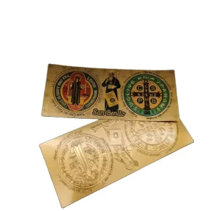 Custom Religious Gold Foil Orthodox Church Banknotes UV Printed Painted Metal Durable