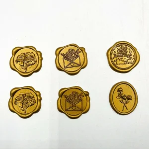 Custom Reusable Metal Aluminum Adhesive Embossed Logo Wax Seal Stickers for Wedding Birthday Party Events