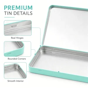Custom Reusable Tinplate Toy Box Food Grade Coating Metal Packaging Rectangular Tin Case for Children’s Magnetic Games