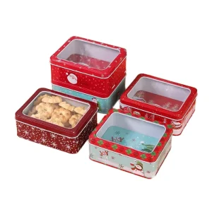 Custom Rolled Tinplate Recyclable Candy Boxes Metal Chocolate Box Food grade Personalized Logo Pattern Boxes