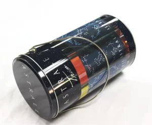 Custom Round Cylinder Tall Container Food Packaging Metal Tin Box Tea Cookie Candy Tin Box With Handle
