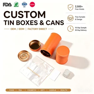 Custom Round Food-Safe Tinplate Tea Tin Can with Seal Cover