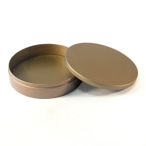 Custom Round Recyclable Tinplate Chocolate Gift Tin Box for Candy, Truffles, and Food Packaging