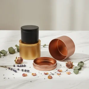 Custom Round Seamless Tinplate Candle Tins for Candles Cookies Chewing Gum and Food Use