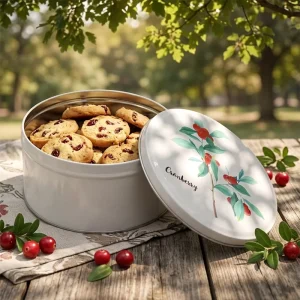 Custom Round Silver Packaging Set Empty Metal Tin Box