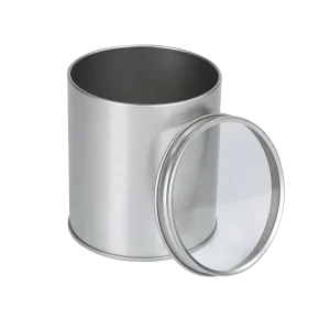 Custom Round Sliver Container and Packaging Metal Tin Box Tin Can With Window