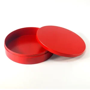 Custom Round Tinplate Cake Tin Box 190x50mm Packaging Container Removable Lid Recyclable Eco-Friendly for Cakes Cookies Biscuits