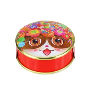 Custom Round Tinplate Can with Bright Printing for Candy, Cookies, and Snacks