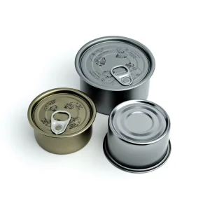Custom Round Tinplate Meat Can 73x55mm with Pull-Ring Lid and Offset Printing