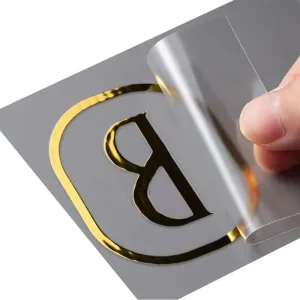 Custom Self Adhesive Metal Letter Label Transfer Embossed Decal Metal Sticker