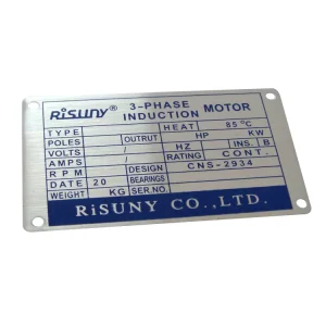 Custom Silk screen Printed Aluminum and Stainless Steel Nameplates Etched Signage Waterproof and Durable for Outdoor Use