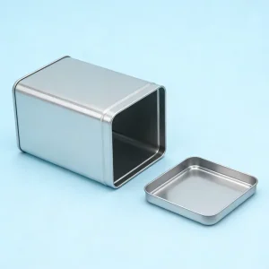 Custom Silver Large Tin Biscuit Food Storage Metal Box Manufacturer