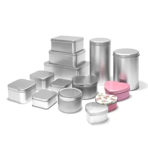 Custom Silver Metal Candle Tin Box with Window