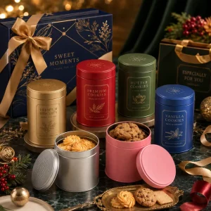 Custom-Size Round Tinplate Biscuit Can for Dry Food Packaging