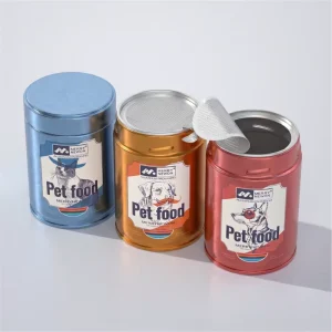 Custom Small Empty Metal Tin Cans for Pet Food Packaging High Quality Food Grade Dog Cat Treats Storage Container Box
