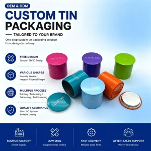 Custom Small Metal Tin Box With Lid Metal Can for Mint Candy Packaging Container Supplier Factory