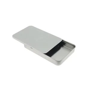 Custom Small Mini Metal Tin Box Rectangular Cosmetic Lip Balm Tin Case Brows and Soap Packaging Sliding Tin Box Cans
