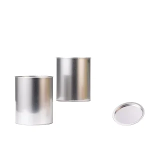 Custom Small Round Silver Tinplate Box with Logo