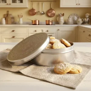 Custom Small Round Tinplate Cookie Biscuit Chocolate and Chewing Gum Gift Tin Box Food Grade KW-167 Model