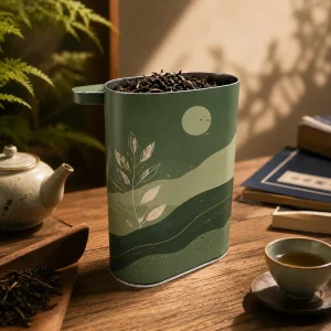 Custom Special Shaped Metal Tin Box 136x75x188MM for Coffee Beans Tea and Floral Tea FDA ISO9001 OEM Custom Factory