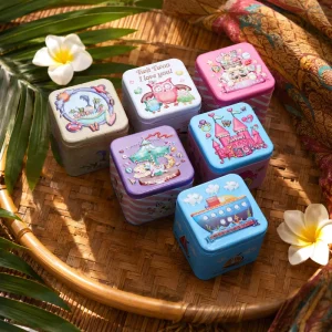 Custom Square Embossed Cartoon Metal Candy Jewelry Gift Tin Box with Lid
