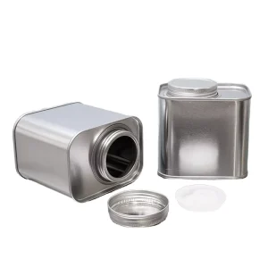 Custom Square Metal Tea Tins Empty Coffee Bean Tea Tin Can Container Airtight Tin with Screw Lid