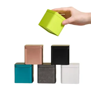 Custom Square Small Tinplate Box Customized Food Grade Matte Multicolor OEM Logo Printed Candy Tea Cookie Tin Packaging Box