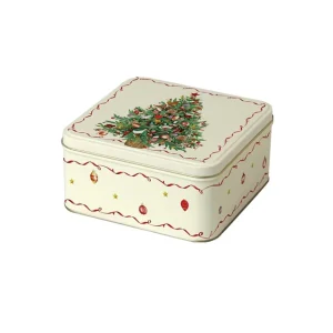 Custom Square Tin Cookie Box for Candy, Chocolate, Cake, and Mint Packaging