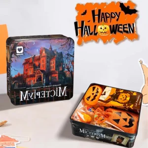 Custom Square Tinplate Storage Box Gothic Castle Design CMYK 4 Color Offset Printing Custom Logo for Gift Packaging Collectibles