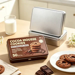 Custom Square or Rectangular Metal Tin Box for Chocolate Cookies and Food Packaging