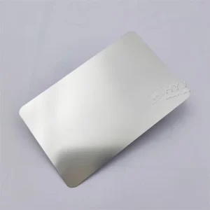 Custom Stainless Steel Anodized Embossed Cards for Laser Engraving with Silver or Gold Plating