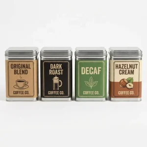 Custom Tin Box CMYK Offset Printing Airtight Metal Packaging for Coffee Beans, Spices, and Tea Storage