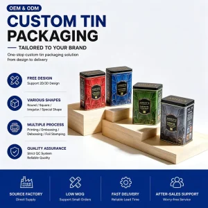 Custom Tin Can Manufacturers Rectangle Tin Box for Tea Coffee and Sample Packaging