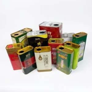 Custom Tin Plate Cans Tin Container Glossy Sealing Olive Oil Tin Cans for Canned Food and Olive Oil Metal Cans