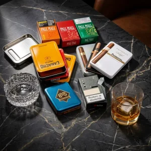 Custom Tinplate Cigarette Box Cigar Tin Air Tight Lockable Metal Storage Case with Premium Printing