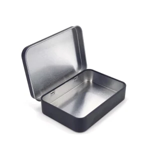 Custom Tinplate Clamshell Gift Box with Flip Lid Hinged Design for Candy Jewelry Mint Candle & Craft Recycled Materials