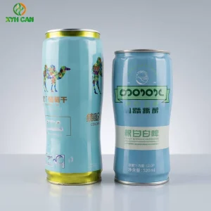 Custom Tinplate Metal Beverage Can with Pull-Ring Seal, Lacquered Finish, Easy-Open Lid, for Tea and Beer