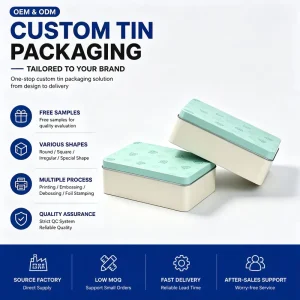 Custom Tinplate Rectangle Metal Tin Box for Biscuit, Candy, Chocolate, and Gift Storage