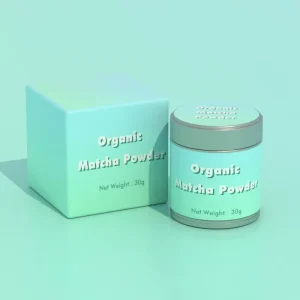 Custom Tinplate Tea Coffee Powder Packaging Airtight Green Metal Round 30g 50g Matcha Tins Can With Pull Tab