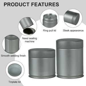 Custom Tinplate Tin Can Manufacturer Matte Finish for Matcha Tea Coffee Beans Candy Powder Storage Empty Food Grade Metal Jar