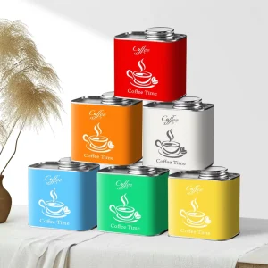 Custom Tinplate Tin Can Manufacturer Print Empty Coffee Bean Tea Tin Gift Box Metal Can 250g Coffee Tin Packaging