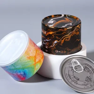 Custom Tuna Fish Round Seal Ring-Pull Tin Can Pet Can Aluminum Tin Cans with Lids for Food Packaging